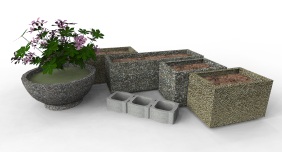 Jardiniera din beton spalat